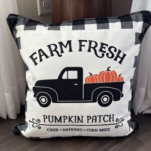Farm Fresh Pumpkin Patch,duck feather fill. zipper,Farmhouse Buffalo Plaid Check